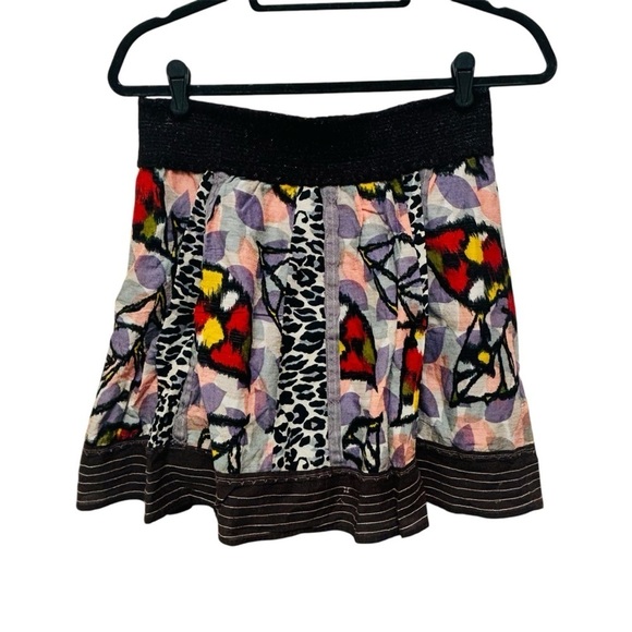 Free People Mixed Print Skater Skirt - Picture 1 of 12